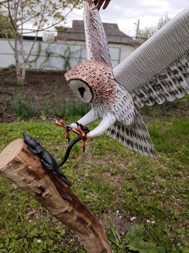 owl metal sculpture