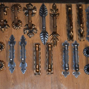 Wrought iron handles, door handles