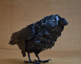 Wrought iron crow -  , crow sculpture.