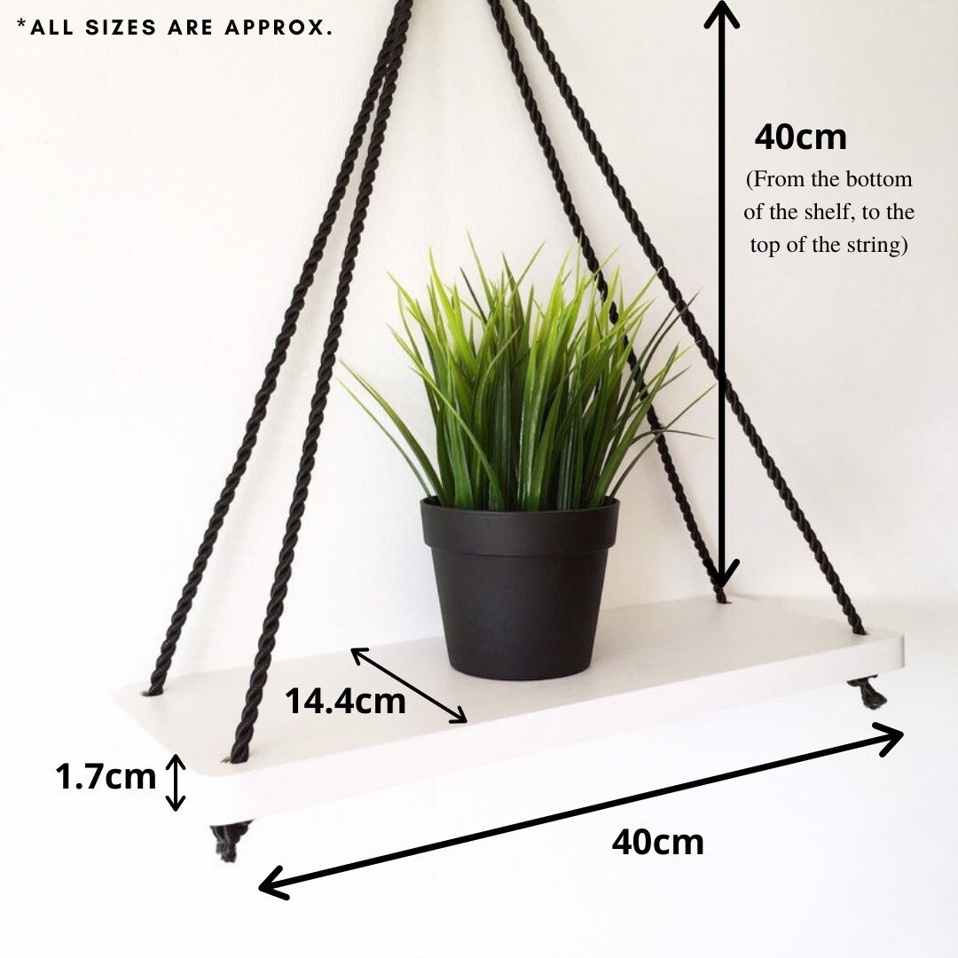 White Hanging Shelf Swing Shelf Home Decor Wall Decor Etsy