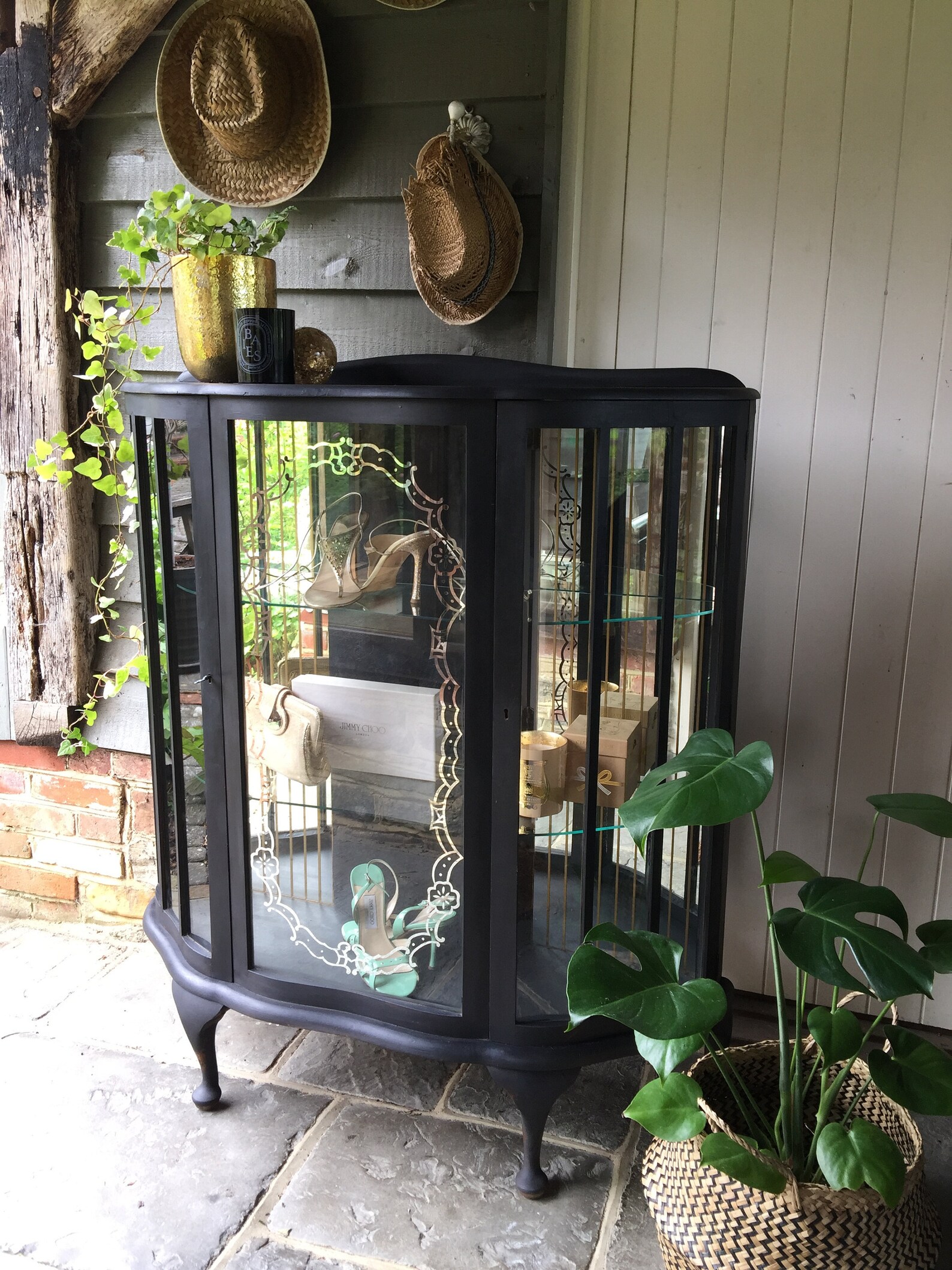 NOW SOLD Vintage Antique Glass Display Storage, Drinks