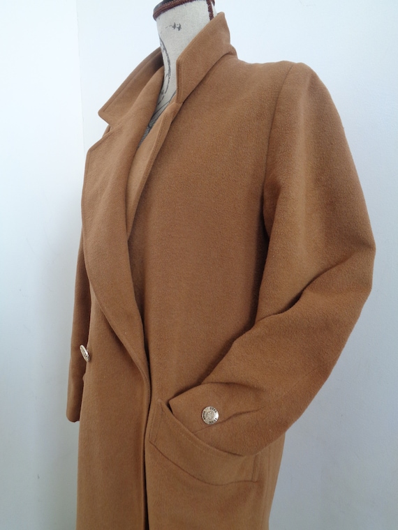 Vintage 40 Cognac Größe Mantel Warm Elegant Langen Wolle WxBoreQCd