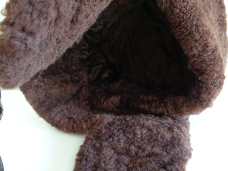 Vintage real hat Real lamb fur hat Winter woman hat