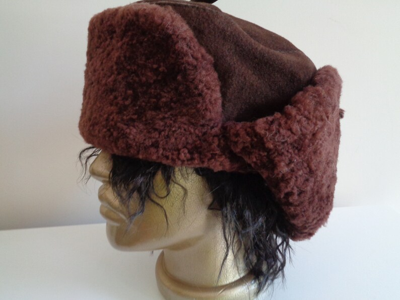 Vintage real hat Real lamb fur hat Winter woman hat