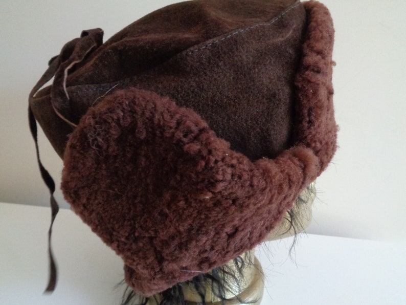 Vintage real hat Real lamb fur hat Winter woman hat