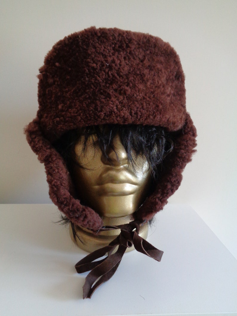 Vintage real hat Real lamb fur hat Winter woman hat