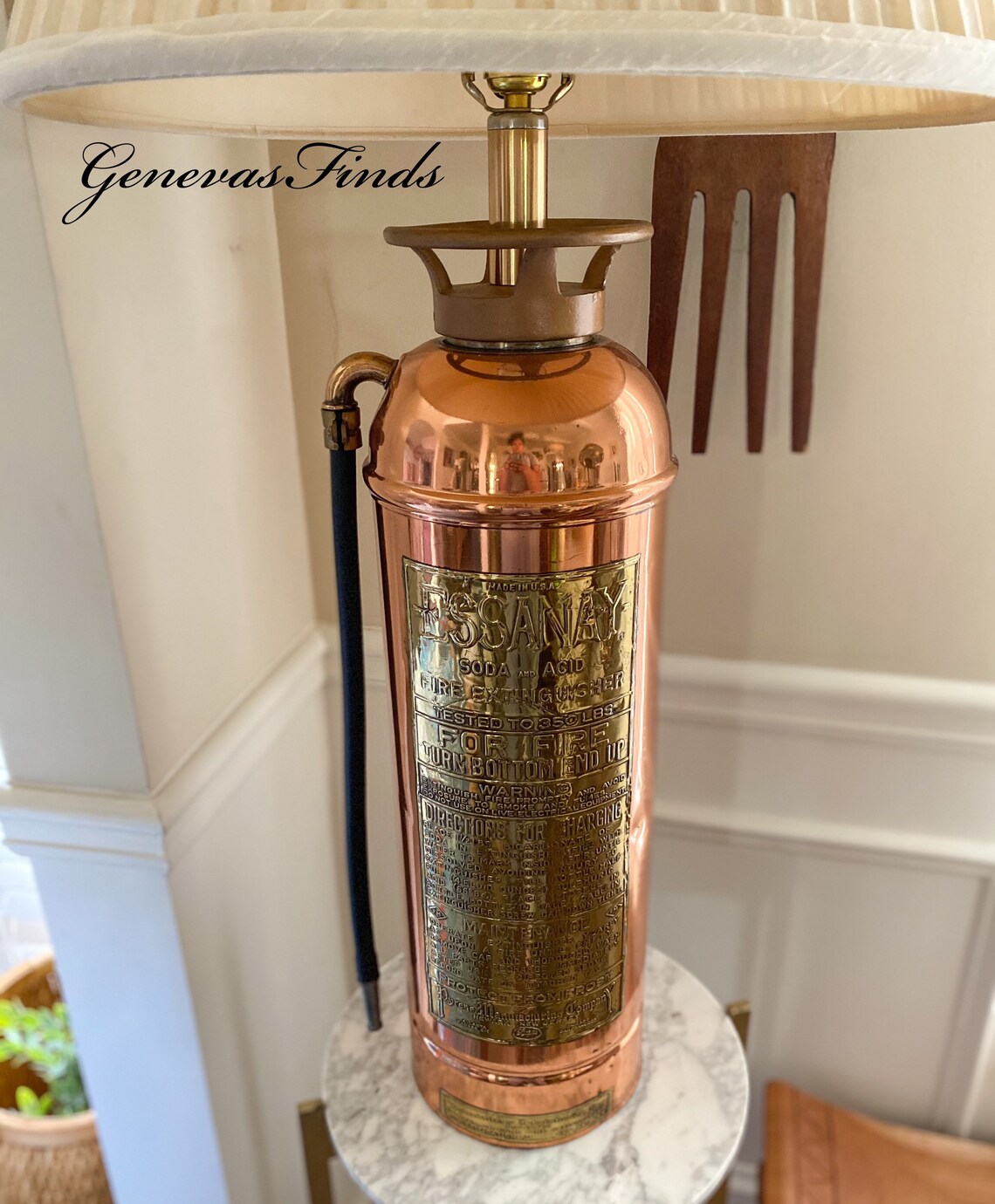 Antique Copper Brass Fire Extinguisher Lamp Steampunk Etsy