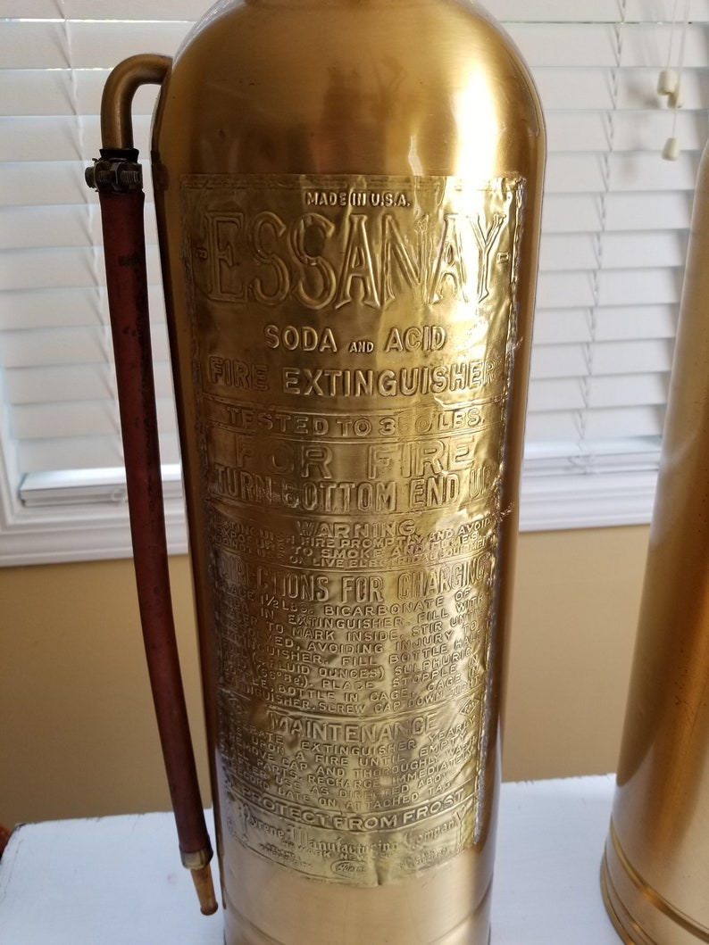 SOLDSOLD 2 Antique Brass Fire Extinguisher Lamps Etsy