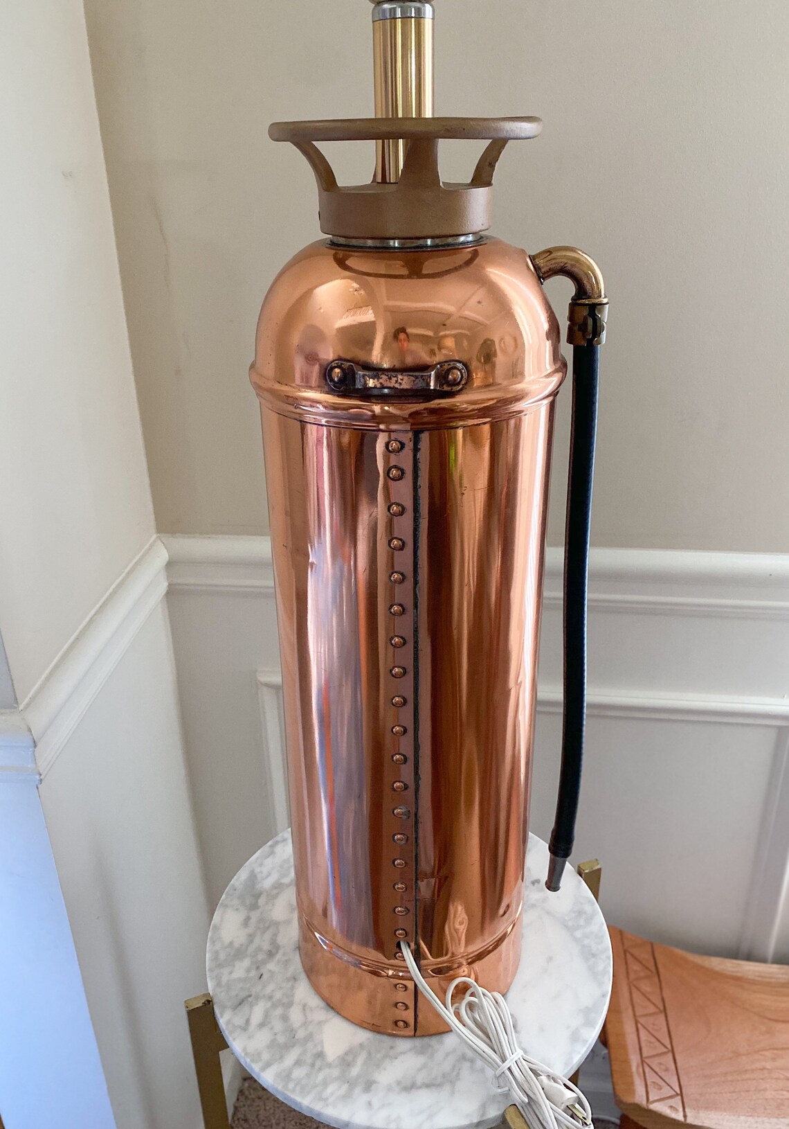 Antique Copper Brass Fire Extinguisher Lamp Steampunk Etsy