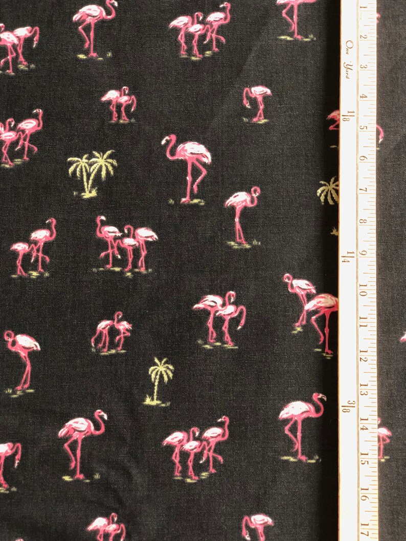 Pink Flamingo Fabric By The Yard Waverly Sun N Shade Made in Etsy