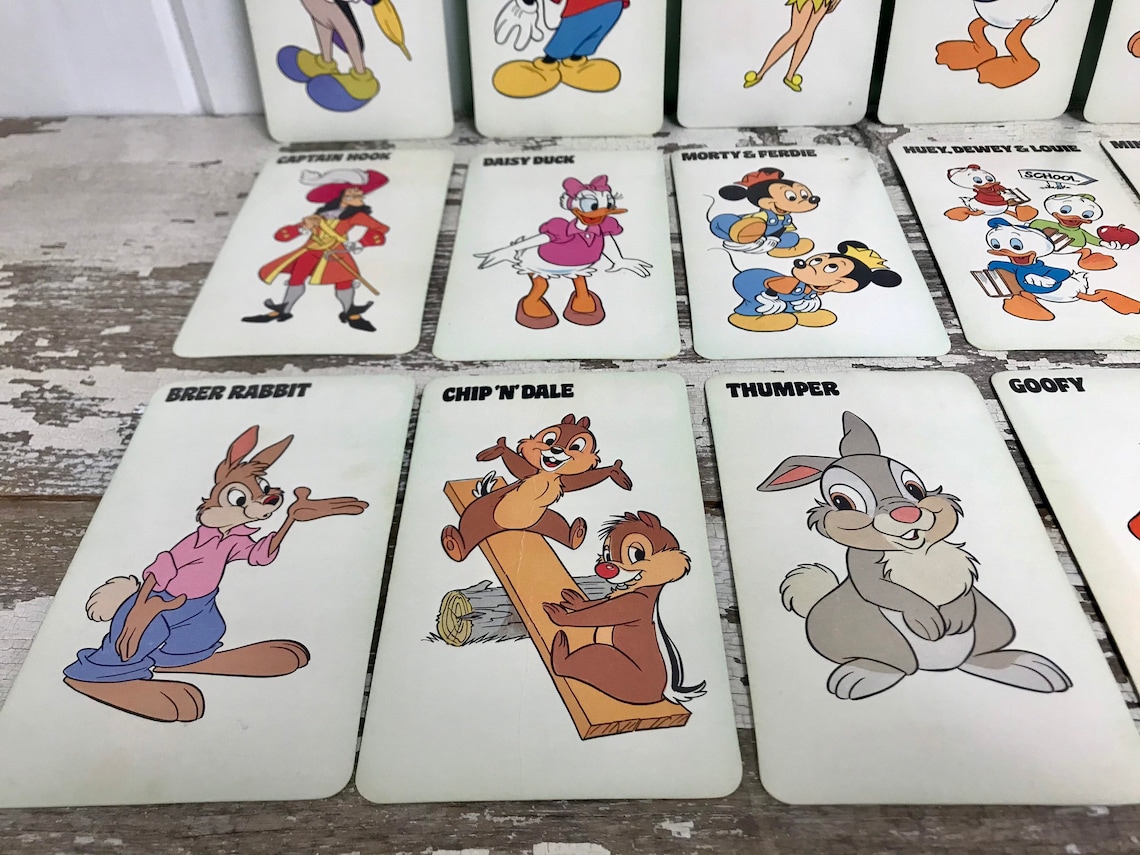 Vintage Old Maid Cards Disney 1983 Old Maid Cards Set Of 15 Etsy