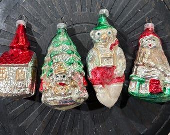 ドイツ製手吹きマーキュリーガラス多面体ヴィンテージクリスマスツリー