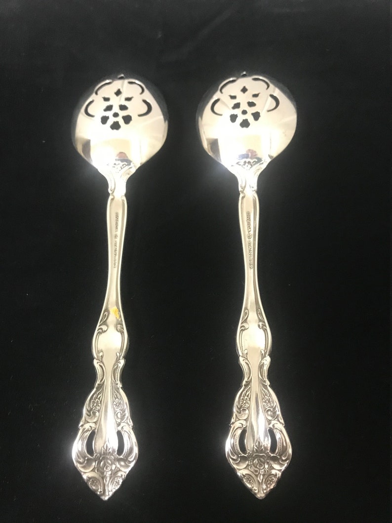 Oneida Pierced Serving Spoons Oneida Michelangelo Pierced Etsy