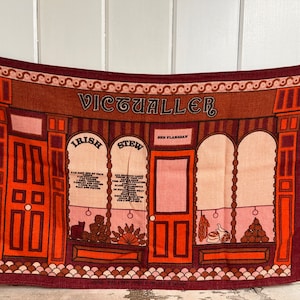 Vintage Irish Linen Tea Towel, Victualler, Ben Flanagan, Irish Stew Recipe, Kitchen Towel, Vintage Fingal, 100% Linen, Made in Ierland