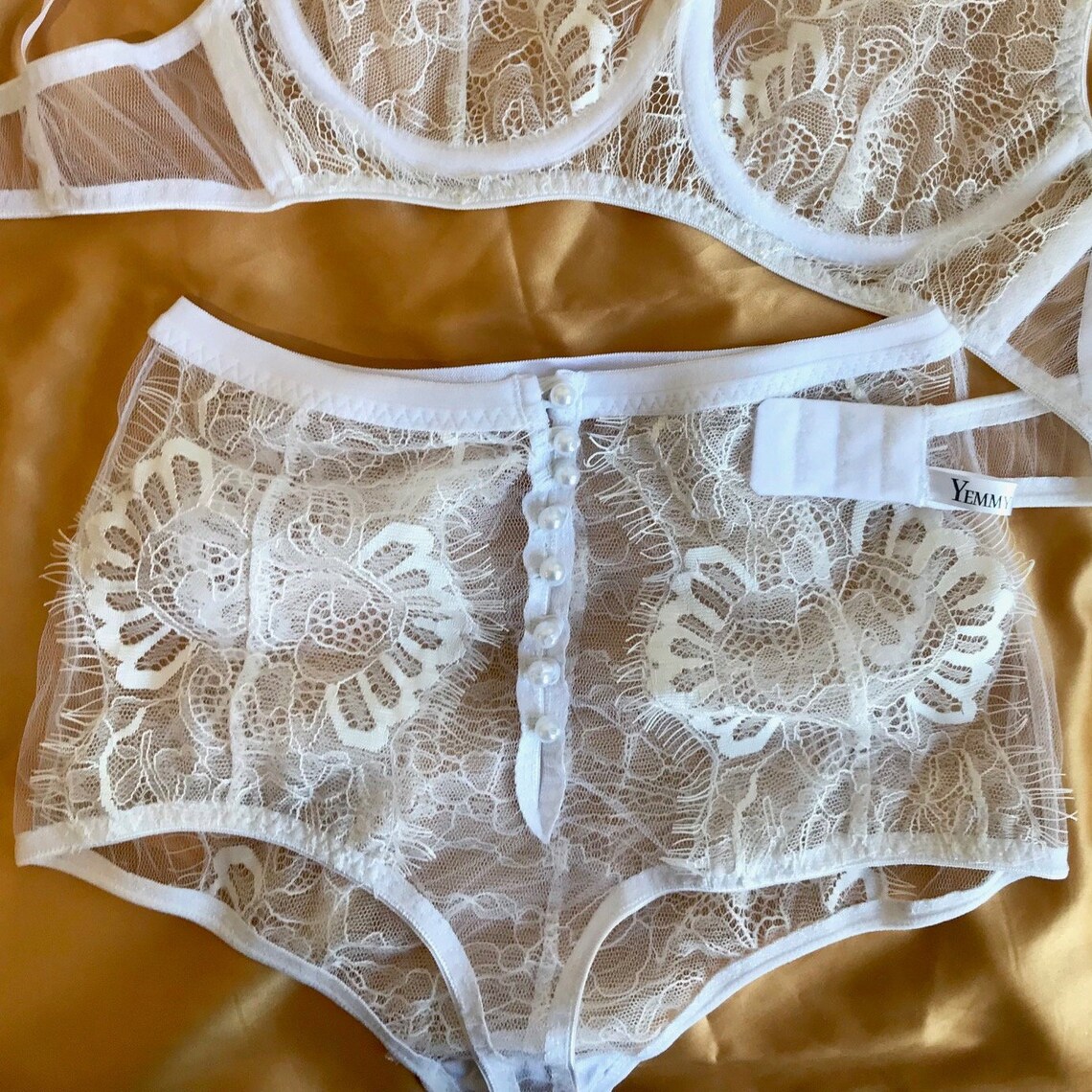 High Waist Lace Panties / Retro Style Briefs / See Through Etsy