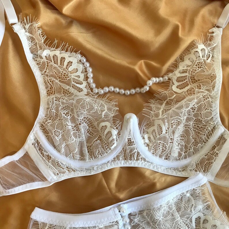 See through lace bra / sheer lingerie / sexy underwire bra / Etsy