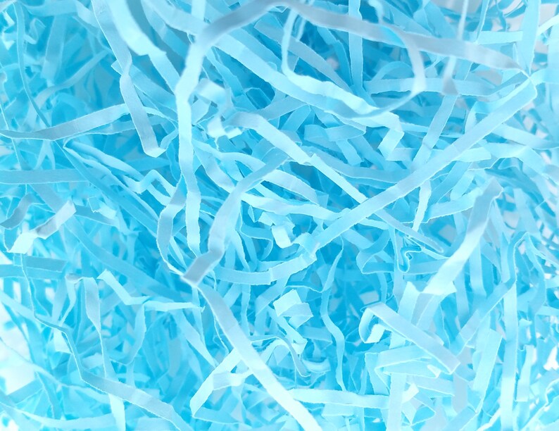Shredded Baby Blue Paper Packaging for Gifts 150g Etsy