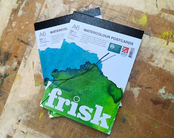 Paquete de 2 blocs de postales con acuarela