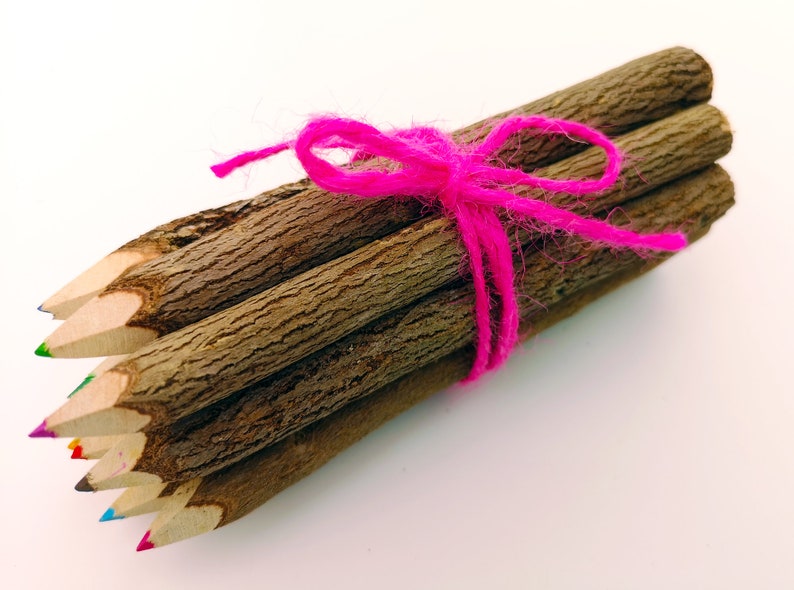 Twig Pencil Crayons Colouring Pencils Etsy