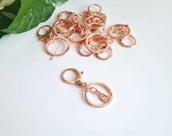 Keyrings with Lobster Clasps || Rose Gold Colour