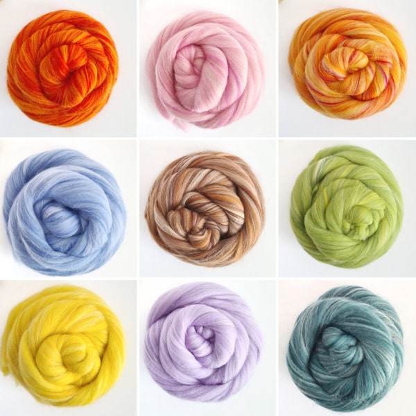 50g of Blended Extra Fine Merino Wool Tops/Wool Roving || Sugar Candies Collection || DHG Italy