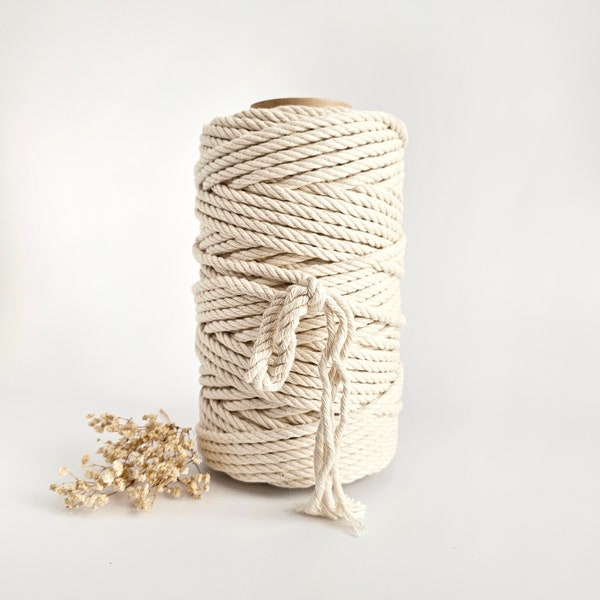 8mm Australian Made Macrame Rope || Natural || 4 Ply rope