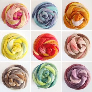 50g of Blended Extra Fine Merino Wool Tops/Wool Roving || Tempera Collection || DHG Italy
