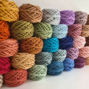 100g and 200g Macrame Cotton Cakes || 4mm coloured single twist cord