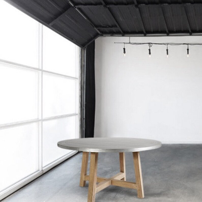 Round Dining Table Round Zinc Dining Table Industrial Dining | Etsy UK