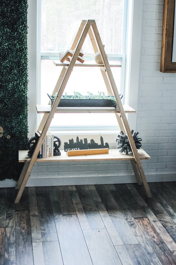 Wood A Frame Bookshelf Wood Bookshelf Wood Bookcase A Etsy