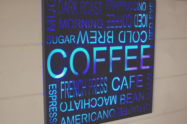 Coffee Sign Metal Cut Lighted Business Signage Image 0