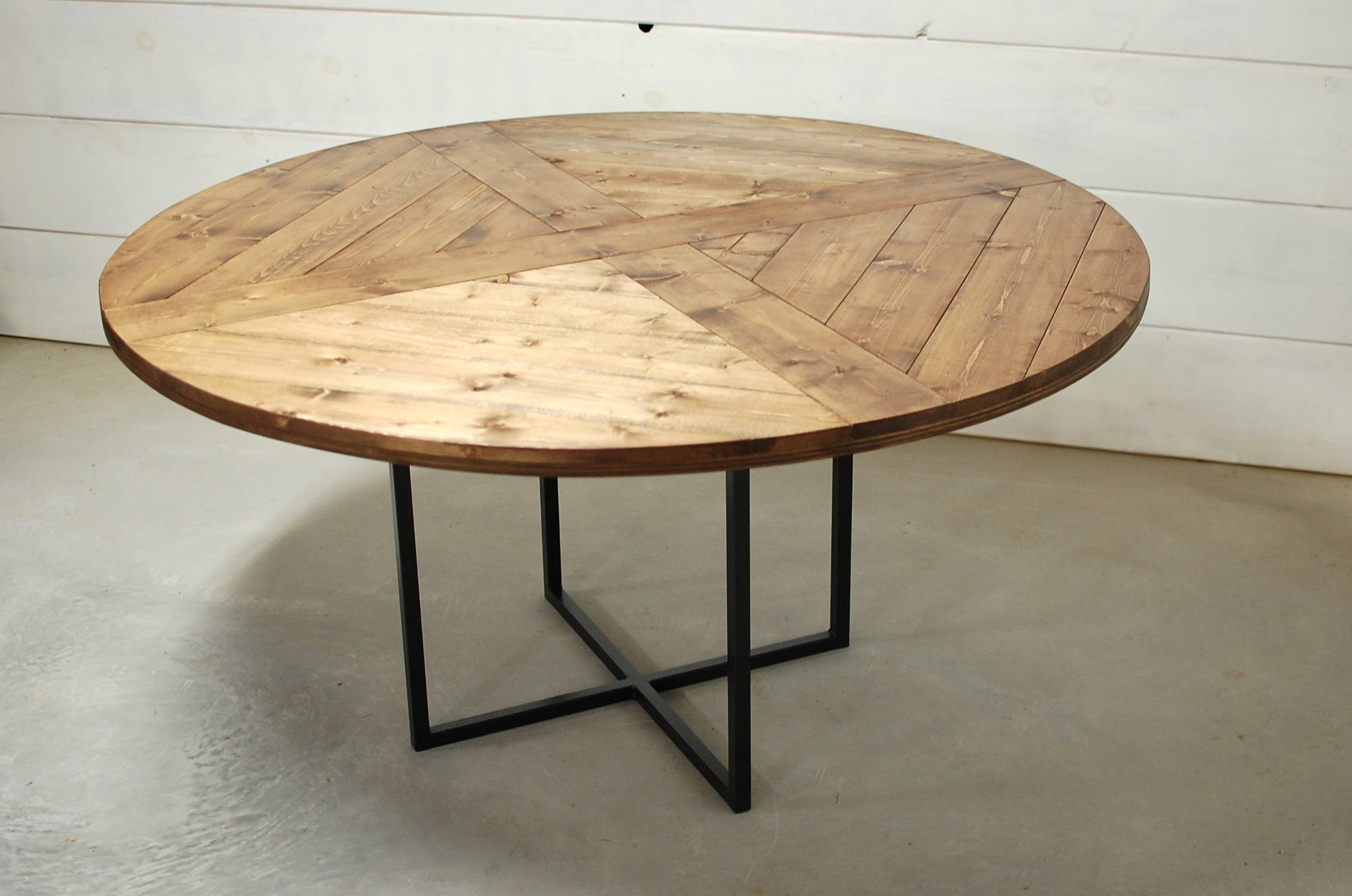 Round Wood Industrial Dining Table Wood Furniture Modern Etsy