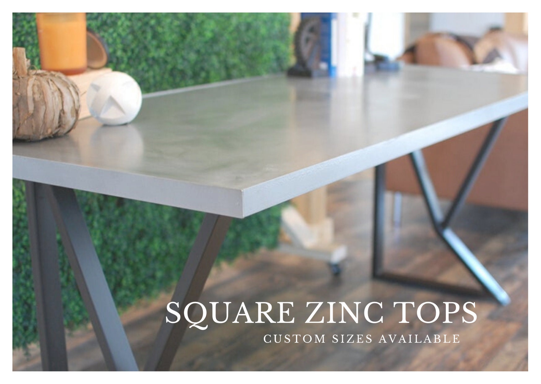Zinc Top Zinc Table Top Only Outdoor Table Industrial Zinc Etsy