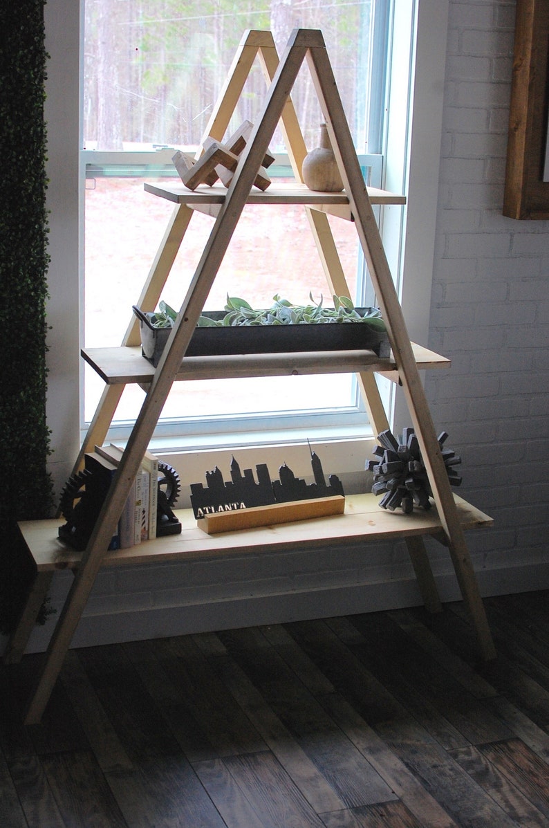 Wood A Frame Bookshelf Wood Bookshelf Wood Bookcase A Etsy