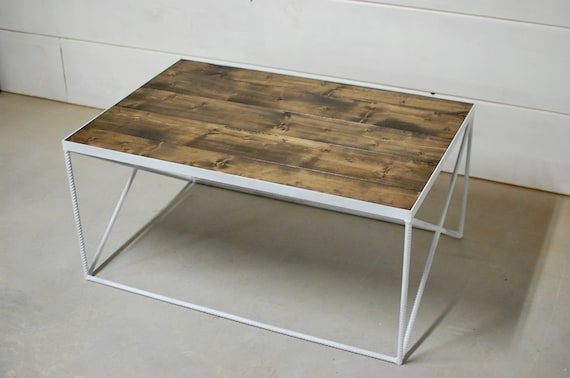 Industrial Wood Coffee Table Living Room Furniture Square Etsy