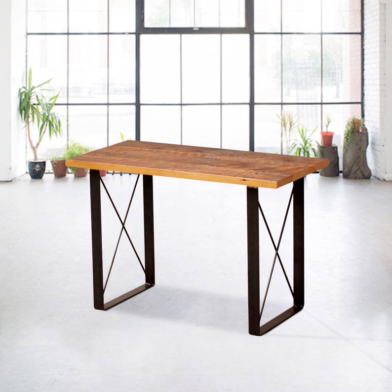 Wood Standing Desk Industrial Rustic Furniture Office Table Reclaimed