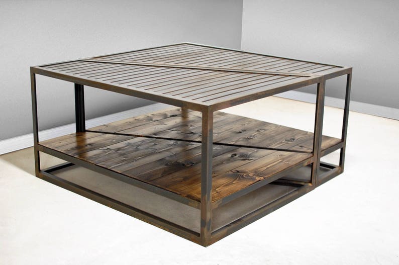 Industrial Coffee Table Two Tier Furniture Image 0