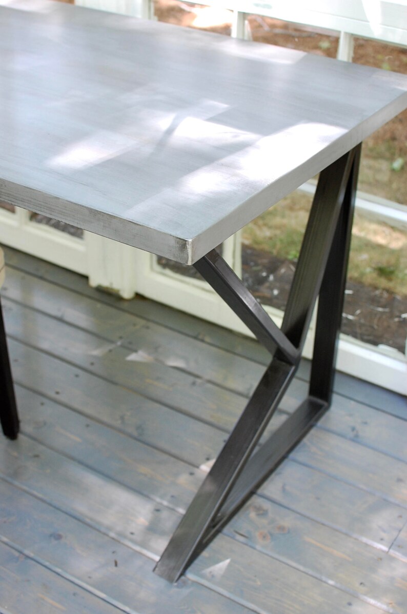 Zinc Table Zinc Table Top Desk Modern Desk Industrial Etsy