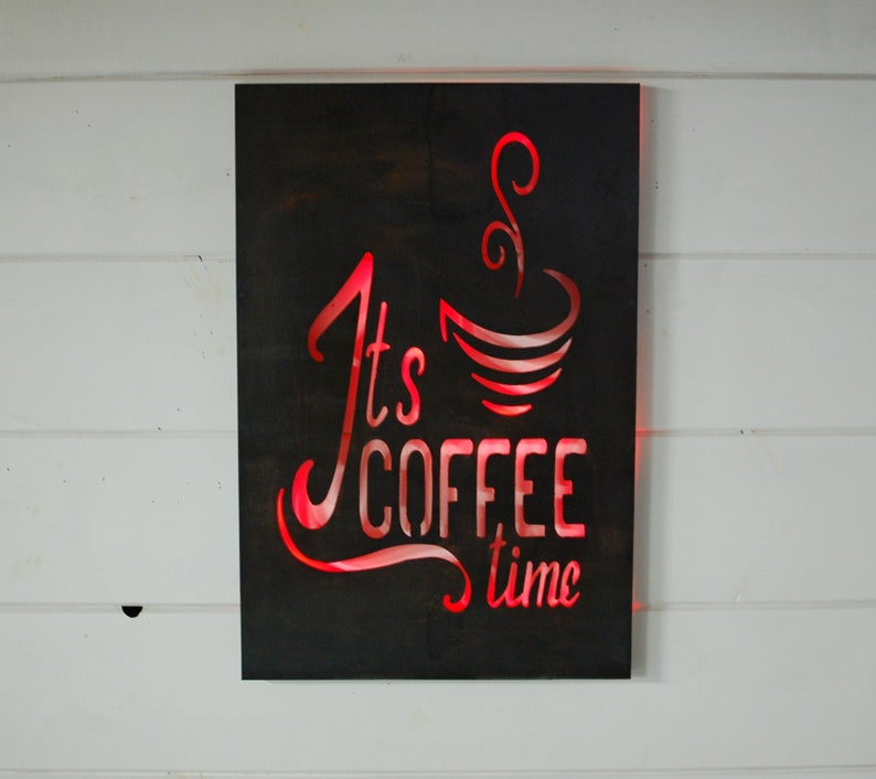 Coffee Sign Metal Cut Lighted Business Signage Image 0
