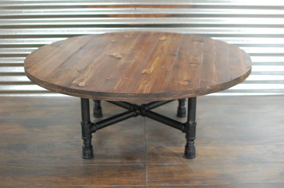 industrial round wood coffee table with pipe legs wood coffee table wood furniture round table industrial pipe rustic table wood table industrial round table