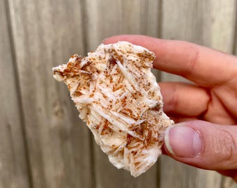 Vanadinite on Barite Mineral Specimen | Red Crystal Collector Display 6cm 1