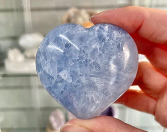 Blue Calcite Heart | Calming Crystal (5cm) 2