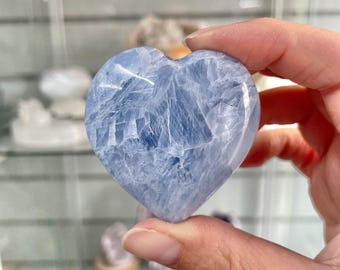 Blue Calcite Heart | Calming Crystal (5cm) 1