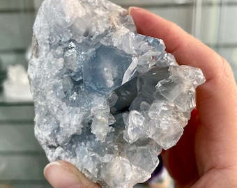 Natural Celestite Cluster | Blue Celestine Geode Crystal | Calming Meditation Stone, Home Decor 1