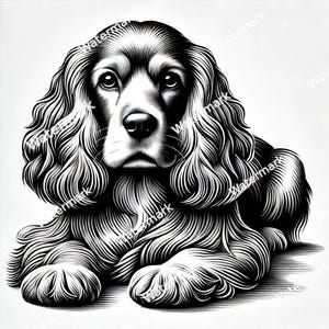 Cocker Spaniel laying down PNG, SVG, DXF files. cocker Spaniel Cricut file. Vector graphic files. Clip art. Commercial use
