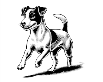 Jack Russel PNG, SVG, DXF files. Jack Russel Cricut file. Vector graphic files. Clip art. Commercial use