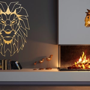 Lion Head Geometric Wall Decor,Nursery Wall Decor, Wooden wall art