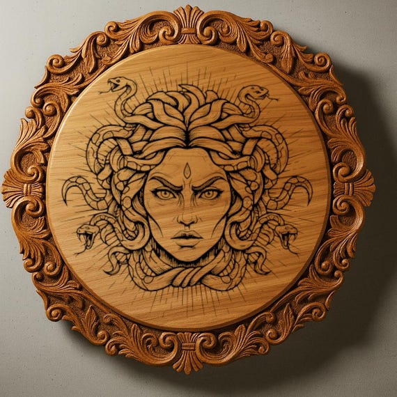Medusa Laser Engraving SVG, PNG, DXF, Pdf File, Medusa Printing