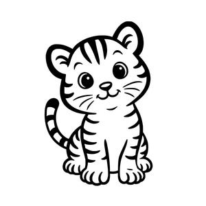 Lindo tigre. Archivos PNG, SVG y DXF. Gráficos vectoriales. Imágenes prediseñadas. Uso comercial.