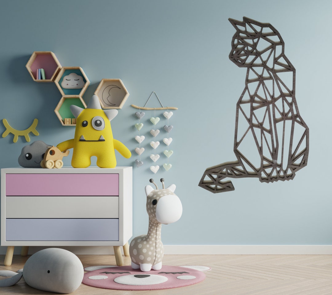 Cat Wooden Wall Decor, Child's Room Wall Decor, Nursery Wall Decor Etsy